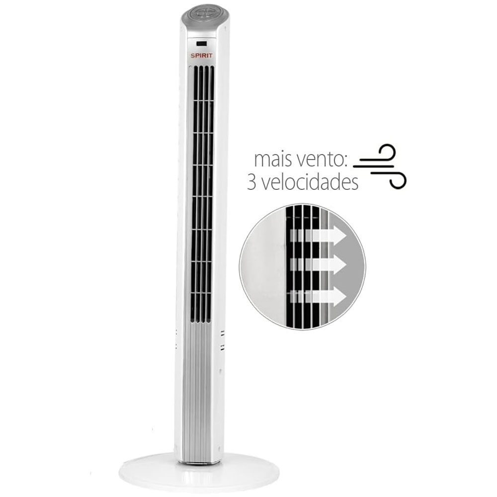 Ventilador Torre Spirit Maxximos Elegant TS900 Branco Prata