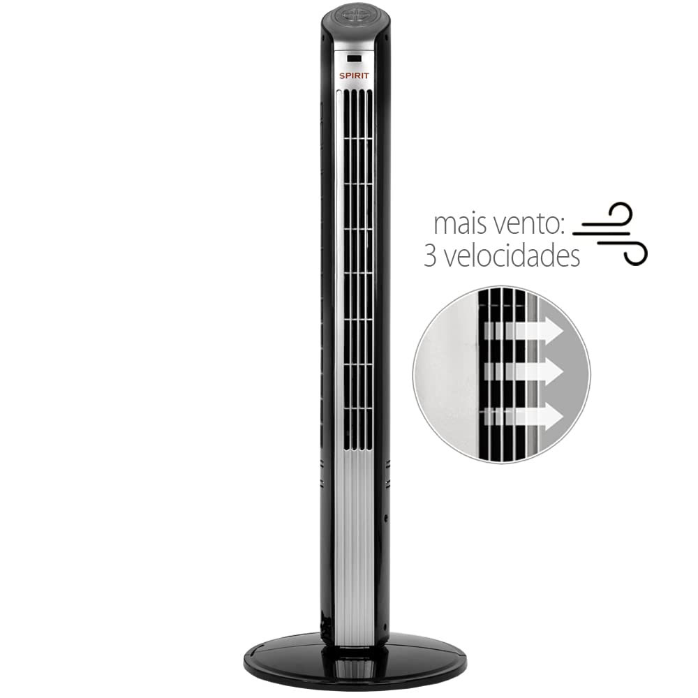 Ventilador Torre Spirit Maxximos Elegant TS900 Preto Prata