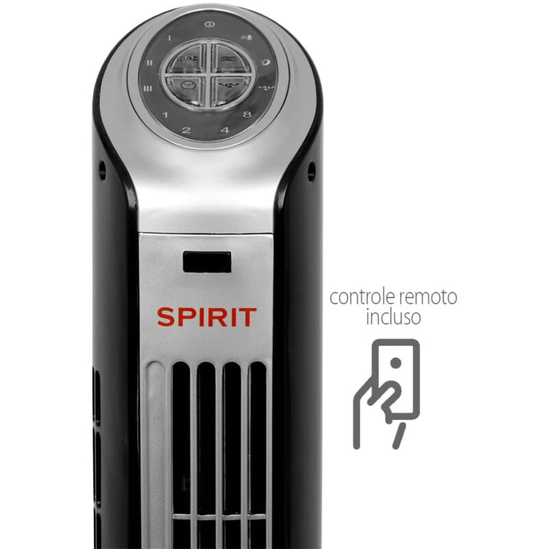 Ventilador Torre Spirit Maxximos Elegant TS1200 Preto Prata