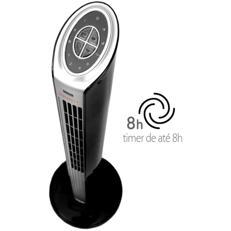 Ventilador Torre Spirit Maxximos Elegant TS1200 Preto Prata